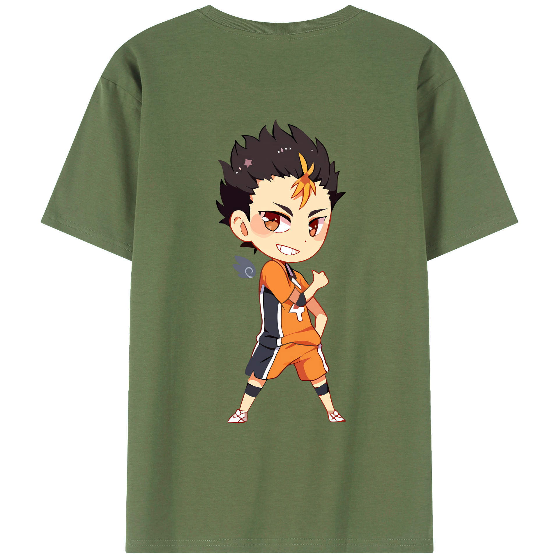 （画像用） ハイキュー!! Haikyu!! 綿100％ メンズ半袖Tシャツ（バックプリント） 通気性